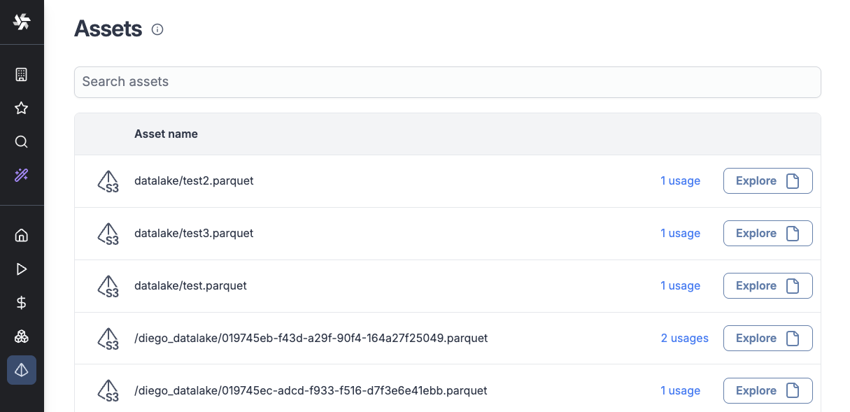 Assets page